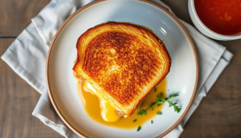 Homemade Starbucks-style grilled cheese with a crispy sourdough crust and melted layers of white cheddar and mozzarella.