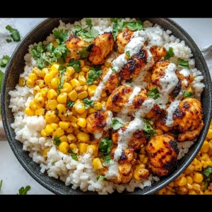 Street Corn Chicken Rice Bowl