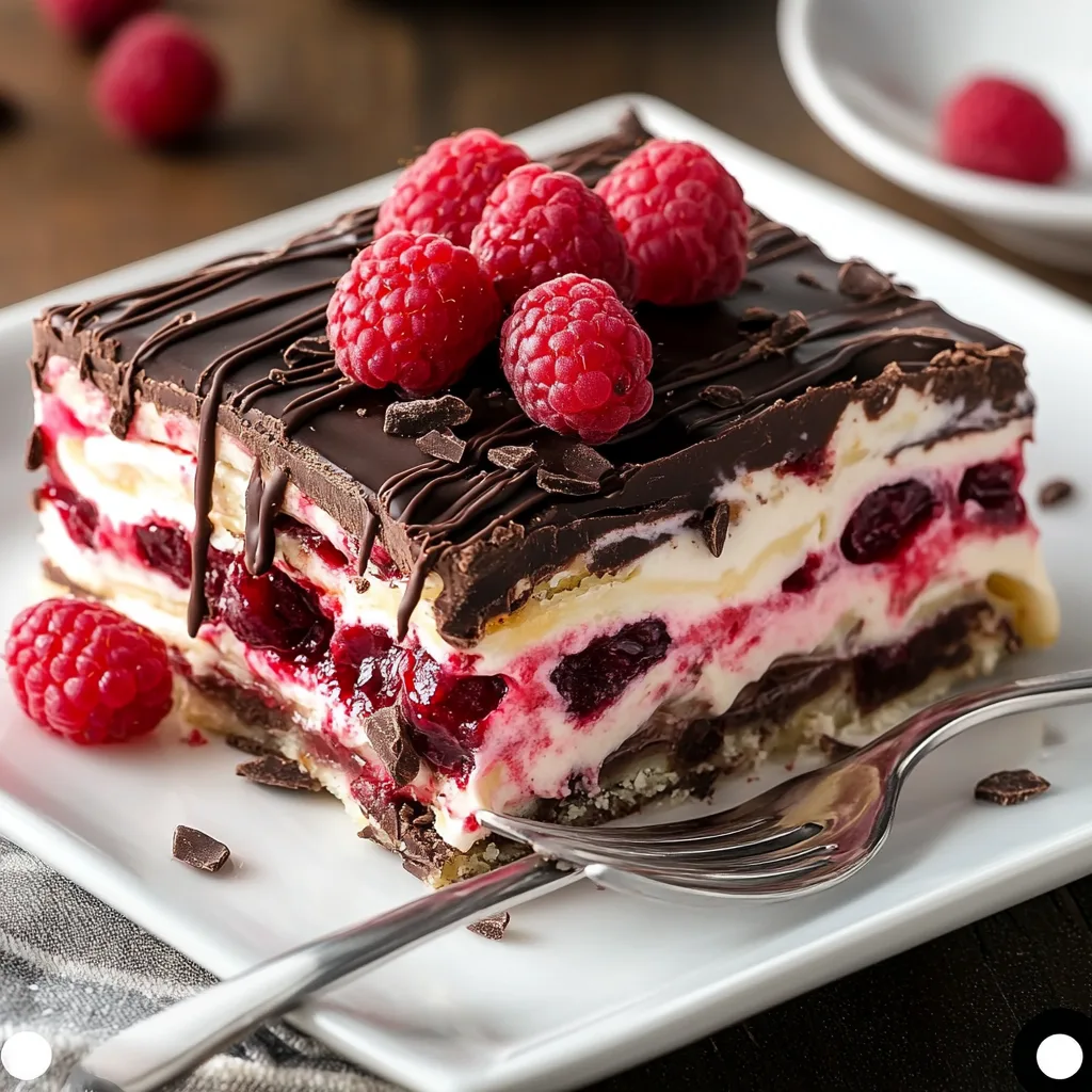 Raspberry Delight Dark Chocolate Lasagna