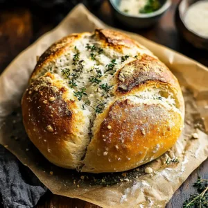 Rustic Garlic Parmesan Herb Bread
