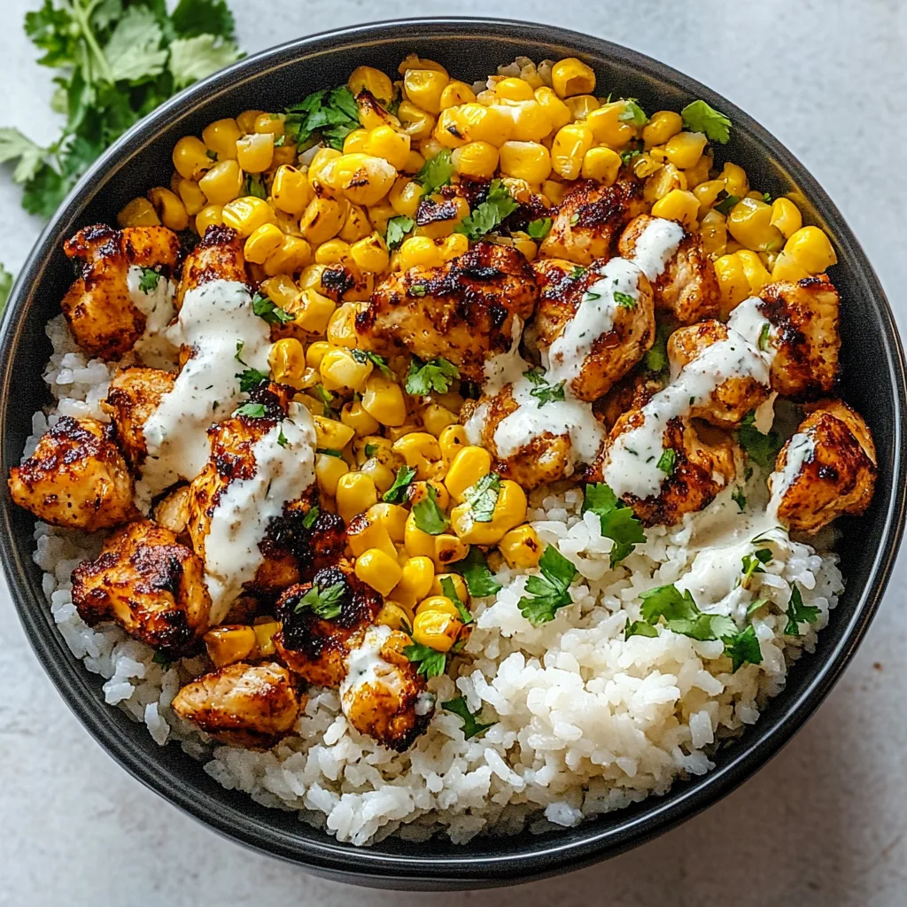 Street Corn Chicken Rice Bowl