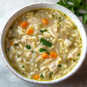 Lemon Chicken Orzo Soup