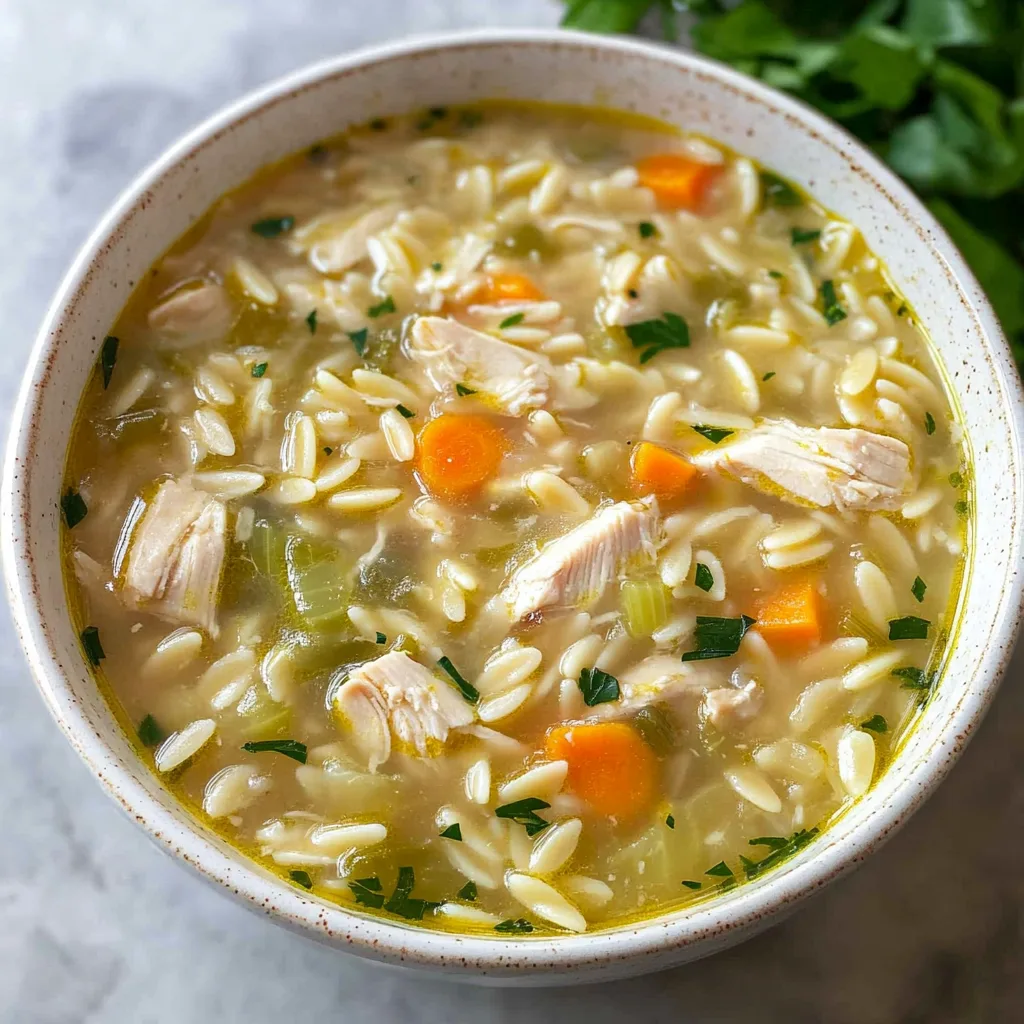 Lemon Chicken Orzo Soup