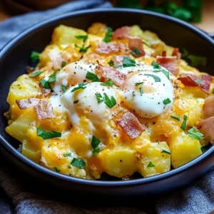 Cheesy Potato Egg Scramble