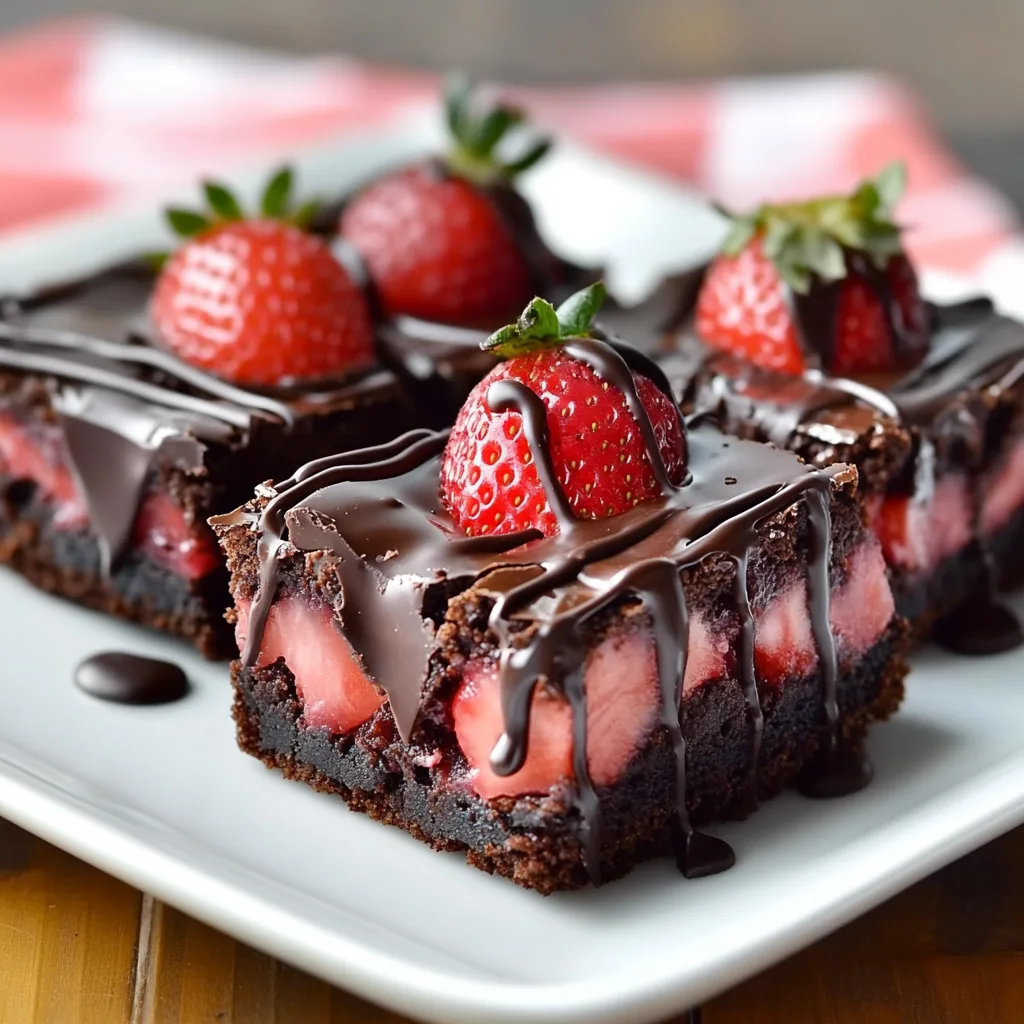 Chocolate Covered Strawberry Brownies