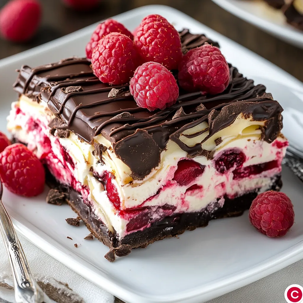 Raspberry Delight Dark Chocolate Lasagna