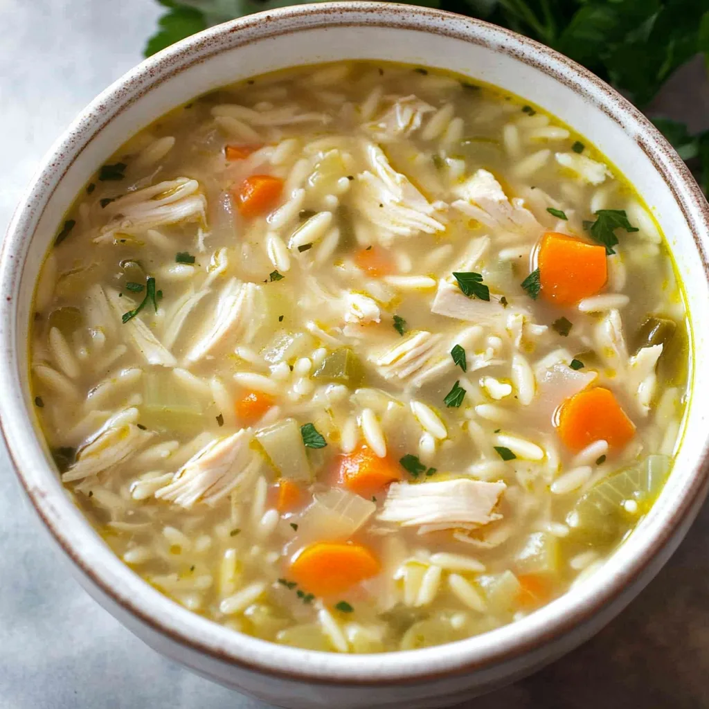 Lemon Chicken Orzo Soup
