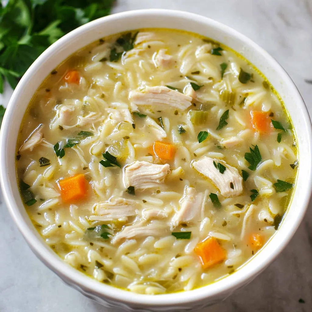 Lemon Chicken Orzo Soup