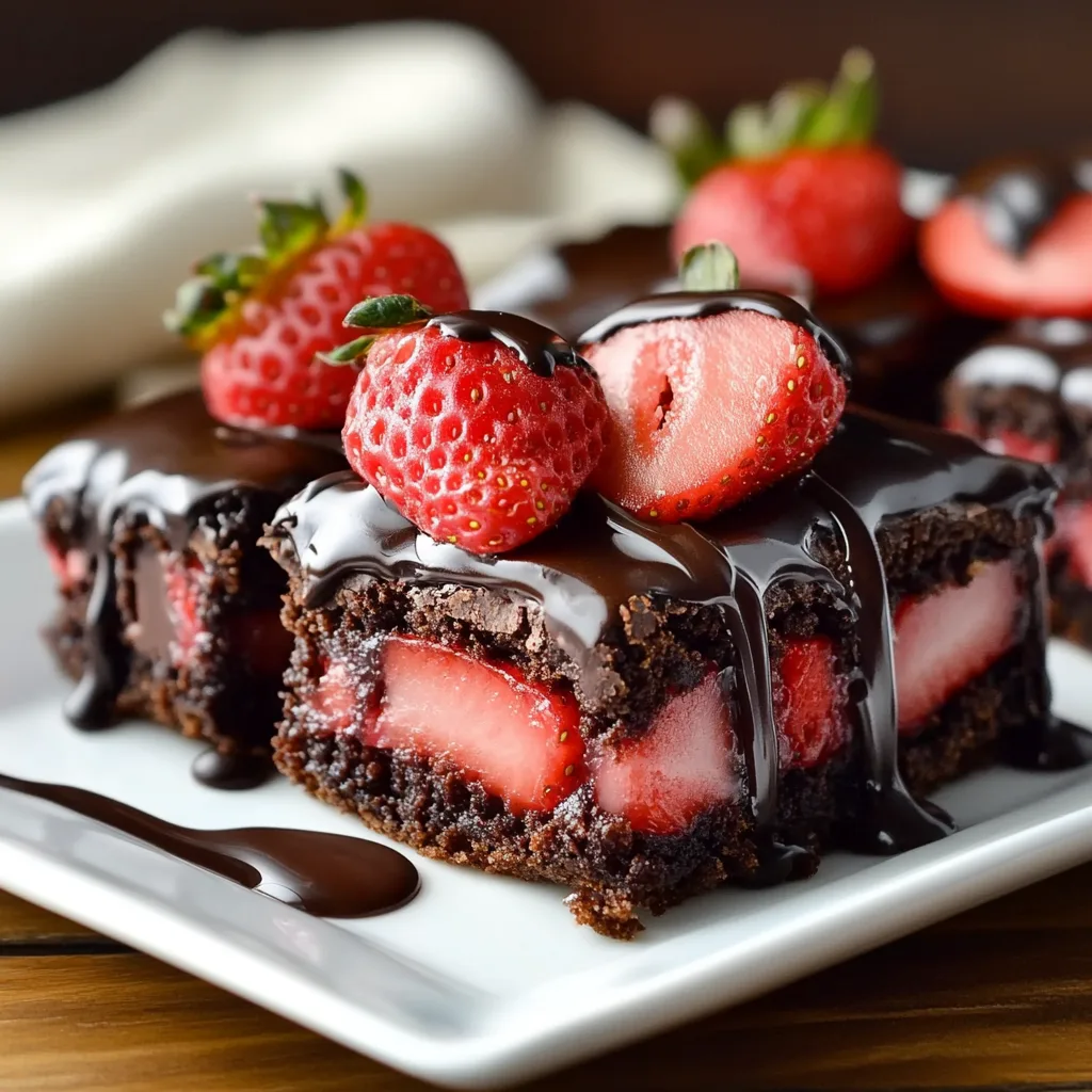 Chocolate Covered Strawberry Brownies