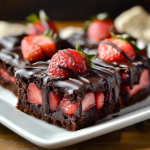 Chocolate Covered Strawberry Brownies