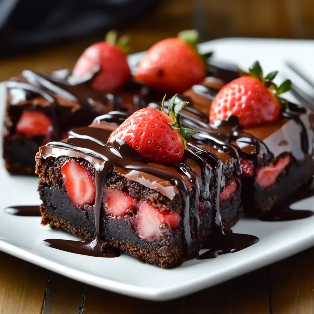 Chocolate Covered Strawberry Brownies