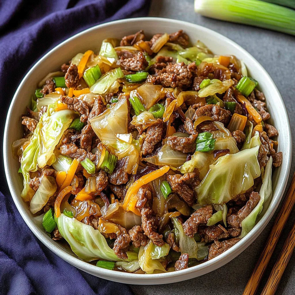 Healthy Mongolian Beef Stir-Fry with Cabbage
